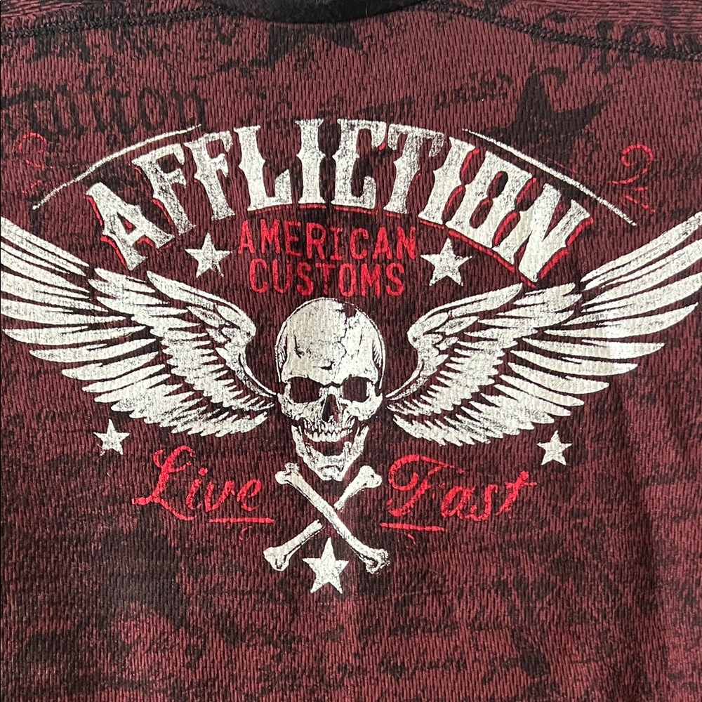 Affliction design turn inside out thermal Shirt -inside shirt is new design